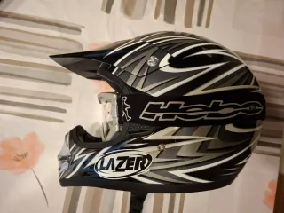 Casco Lazer Motocross y Gafas Hebo, talla XL