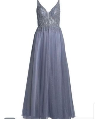 Vestido fiesta gris plateado T38