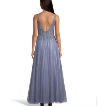 Vestido fiesta gris plateado T38