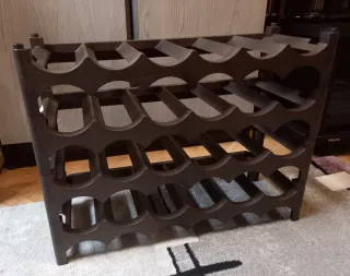 4 Botelleros Apilables Marrones