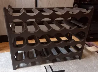 4 Botelleros Apilables Marrones