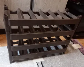 4 Botelleros Apilables Marrones