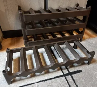 4 Botelleros Apilables Marrones