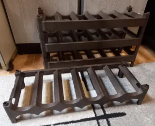 4 Botelleros Apilables Marrones