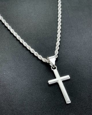 Cadena Cordón Acero Inoxidable Plateado