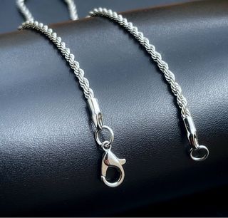 Cadena Cordón Acero Inoxidable Plateado