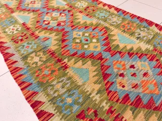 Tappeto Kilim afgano corsia 398x74 cm