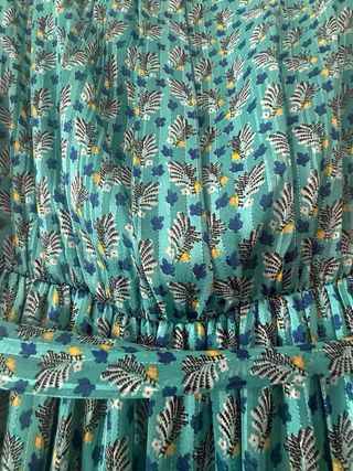 Vestido turquesa escote cruzado