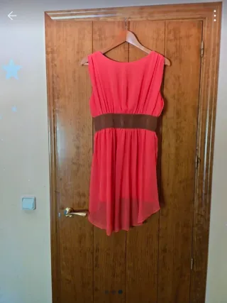 Vestido Verano Estilo Romano rojo-rosado