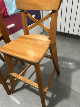 Silla alta madera estilo rústico