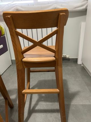 Silla alta madera estilo rústico