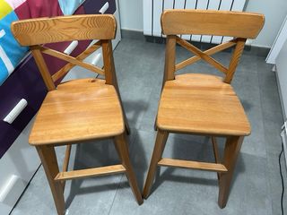 Silla alta madera estilo rústico