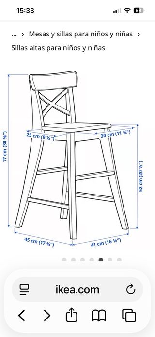 Silla alta madera estilo rústico
