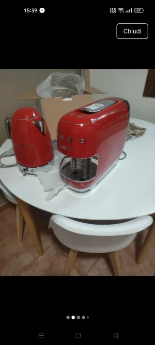 Smeg Macchina Caffè e Bollitore Rosso