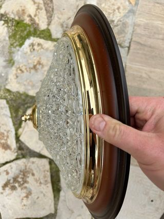 Plafón luz vintage madera y metal