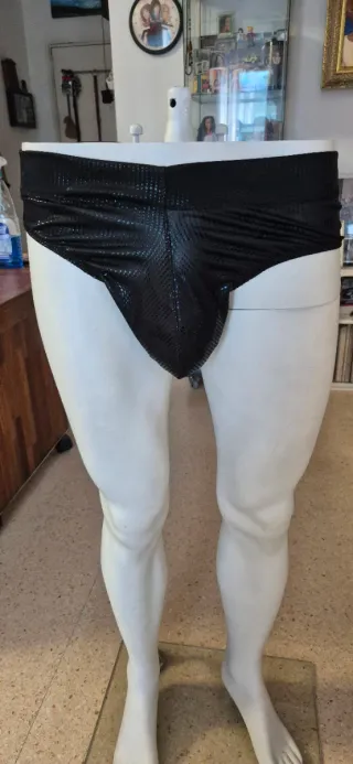 Bañador hombre negro brillante