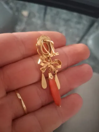 Pendientes Antiguos Oro 18k Corales