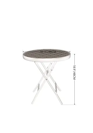 Mesa Auxiliar Redonda Plegable de Cristal negro