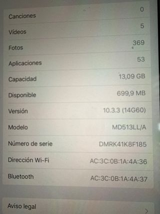 iPad Apple Blanco Pantalla Rota.