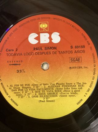 Paul Simon Still Crazy After All These Years LP