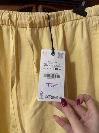 Pantalón Zara Amarillo Talla L
