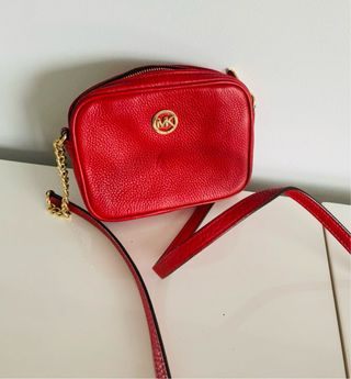 Bolso Michael Kors Piel Rojo Dorado