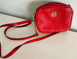 Bolso Michael Kors Piel Rojo Dorado