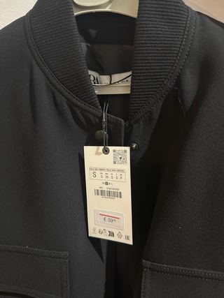 Chaqueta Bomber Zara Negra Talla S