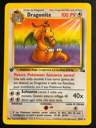 Dragonite Fase 2 Pokémon Carta Fossil Non Holo