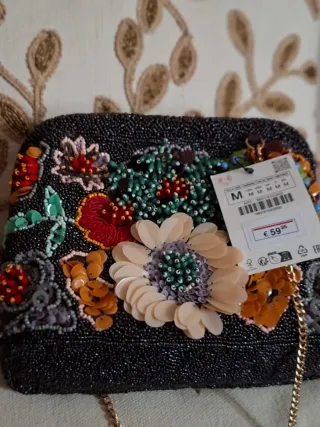 Bolso mano zara abalorios