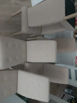 6 sillas comedor color beige