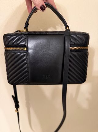Borsa Pinko Vanity Chevron Nera