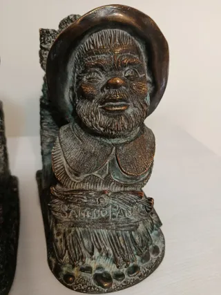 Sujetalibros Quijote y Sancho Bronce
