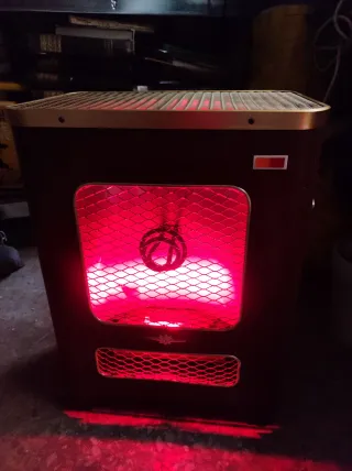 Calentador marrón con rejilla