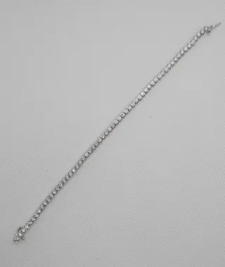 Pulsera Riviere Plata 925 Piedras Blancas