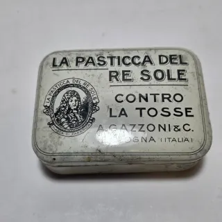 Vecchia scatola di latta La Pasticca del Re Sole
