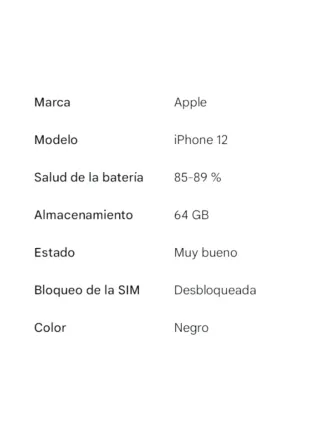 iPhone 12 64GB Negro