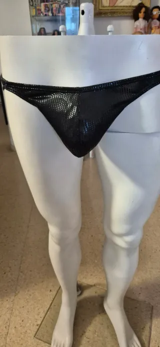 Bañador hombre negro brillante