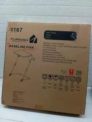 Mesa plegable ajustable para TV color Pink o rosa