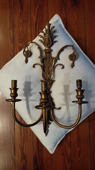 Pareja de apliques de pared bronce estilo clásico