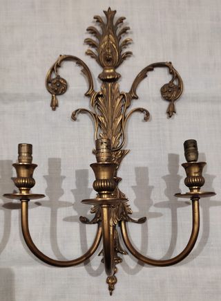 Pareja de apliques de pared bronce estilo clásico