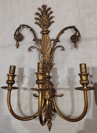 Pareja de apliques de pared bronce estilo clásico