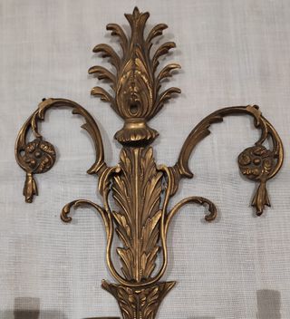 Pareja de apliques de pared bronce estilo clásico