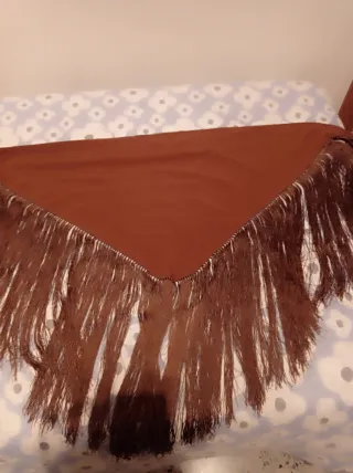 Mantón Flamenco Marrón con Flecos