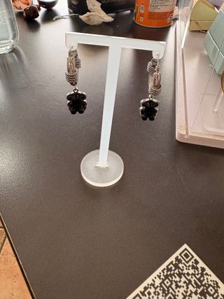 Pendientes Oso Negro y Plata