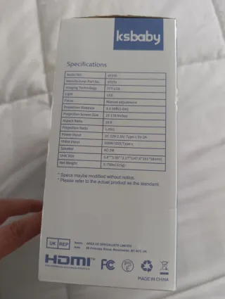 Mini proyector LED ksbaby rosa