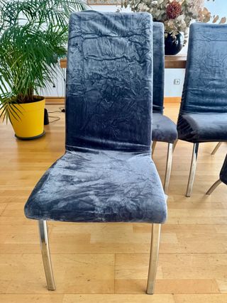 Pack 4 Sillas Comedor + Fundas Terciopelo