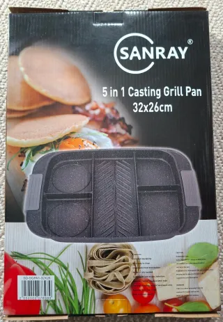 Sartén Parrilla SANRAY 5 en 1 32x26cm