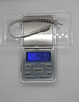 Pulsera Riviere Plata 925 con Piedras Blancas