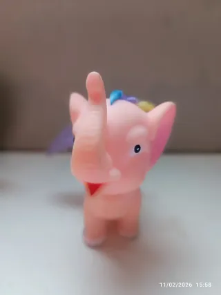 Set 4 Elefantini Vintage Gomma Giocattoli